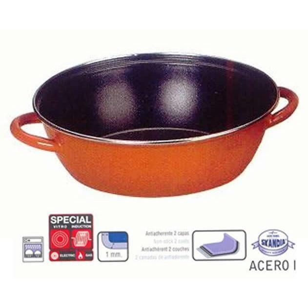 Poêle - IBILI - Honda - 40 cm - Acier émaillé vitrifié - Antiadhésif - Induction