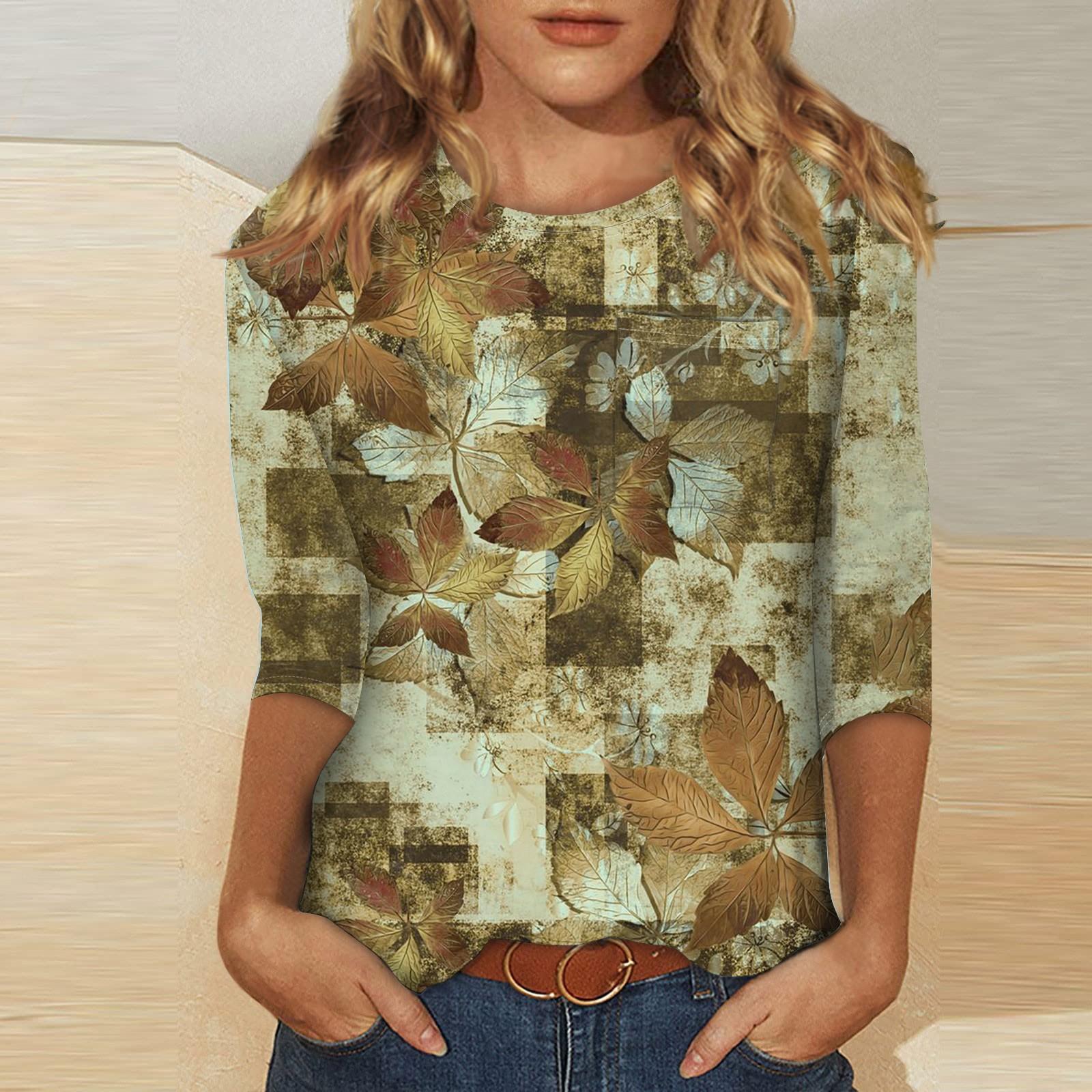 

Женский модный повседневный пуловер с рукавами 3/4 и воротником-стойкой и карманами L