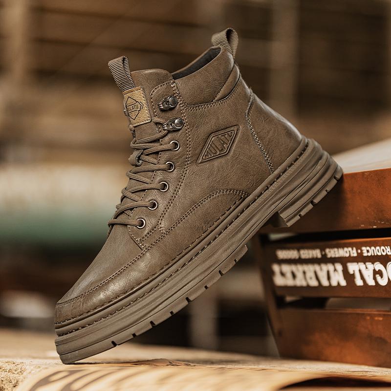 Fashion 2025 Mens Casual Shoes Fashion Luxury Brand Men's Breathable Outdoor Mens Hiking Shoes Lace-up Comfortable Mens Ankle Boots