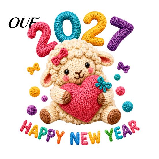 Cute Lamb Window Decals Chinese New Year Stickers, 2027 Goat Static Clings, No Glue Decorations Crochet Knit Sheep Decals, Reusable Decor for