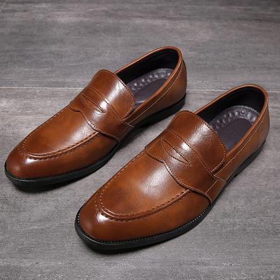 Brytyjskie Buty Wizytowe Męskie Platforma Mokasyny Casualowe Buty Biznesowe 2024 Jesień Wsuwane Skórzane Buty dla Mężczyzn Mocasines Hombre