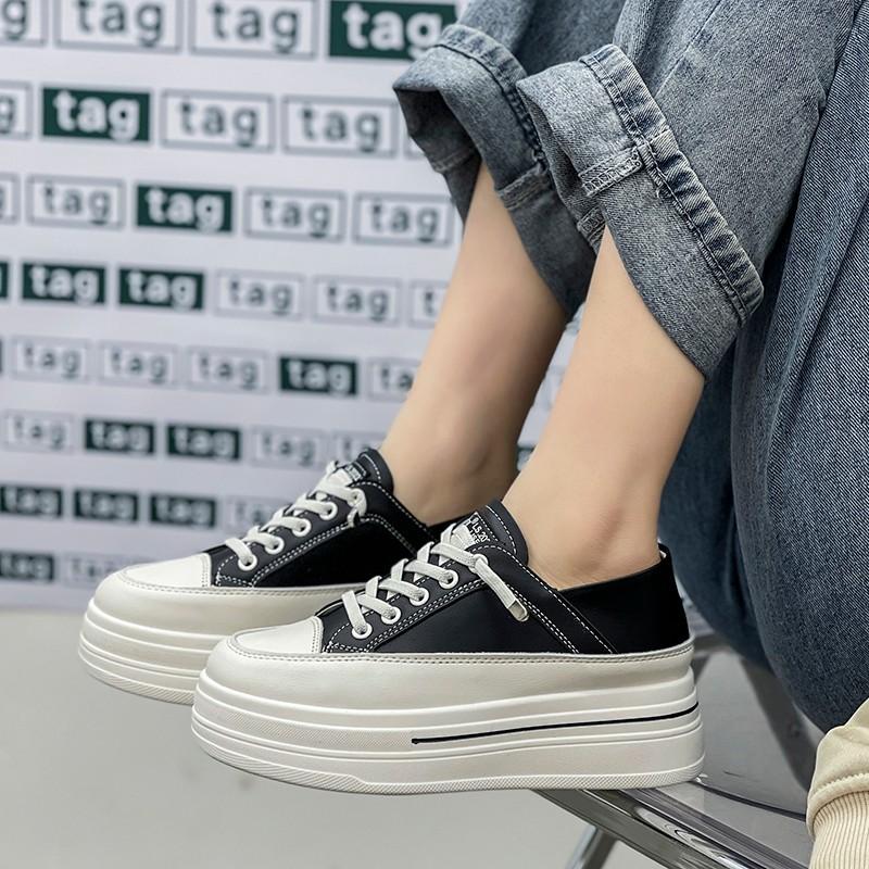 Inner Height-increasing Little White Shoes Women's Platform Spring and Autumn Muffin 2025 Summer New Orders Surge Versatile Casual One-pedal 