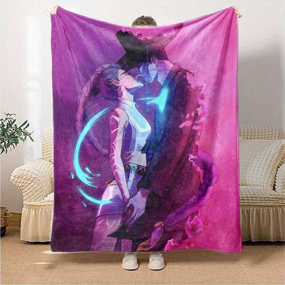 1pc KPop Demon Hunters RUMI8 Blanket, Gift, for Men and Women, Soft Blanket, Good for Sofa Bed Couch Travel, Lightweight Flannel Blanket