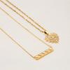 Youthway New Arrival  Gold Plated Stainless Steel Geometric Textured Heart Zircon Necklace Waterproof Women Jewelry Gift