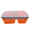3-farbige, skalierbare, faltbare Lunchbox aus Silikon, Bento-Box mit Löffel und Gabel, Mehrzweck-Geschirr für – 40–230 °C