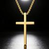 Fashion Cross Pendant Necklaces for Men Women Stainless Steel Punk Charm Box Chains Accessories Party Punk Jewelry Jesus Gift