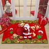 Merry Christmas Home Entrance Decoration Carpet Santa Claus Elk Print Floor Mat Door Mat Living Room Bathroom Non-Slip Carpet