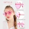 Sonnenbrille für Damen Gelee-Farbe Rahmenlos Herzförmig Einteilige Brille Schillernde Farbe Brille