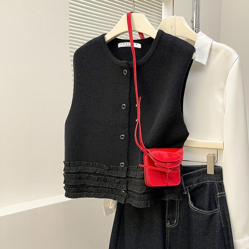 TonLion Damen Eleganter Rundhals Strickweste