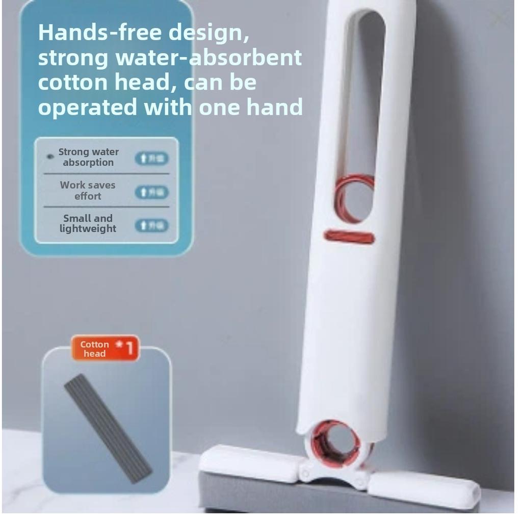 Mini Foldable Handheld Sponge Mop, Hands-Free Self Squeeze Multifunctional Absorbent Cleaning Mop for Desktop Bathroom Gap Household Use