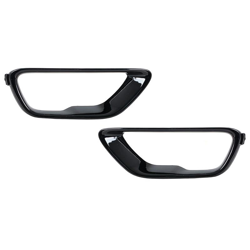2Pcs For Jeep Grand Cherokee 2017-2021 Fog Light Cover Grill Bright Black