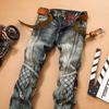 Jeans for Men Cargo Pants Splicing Denim Trousers Biker High Quality Male Straight Casual Designer Military Many Multi-Pocket