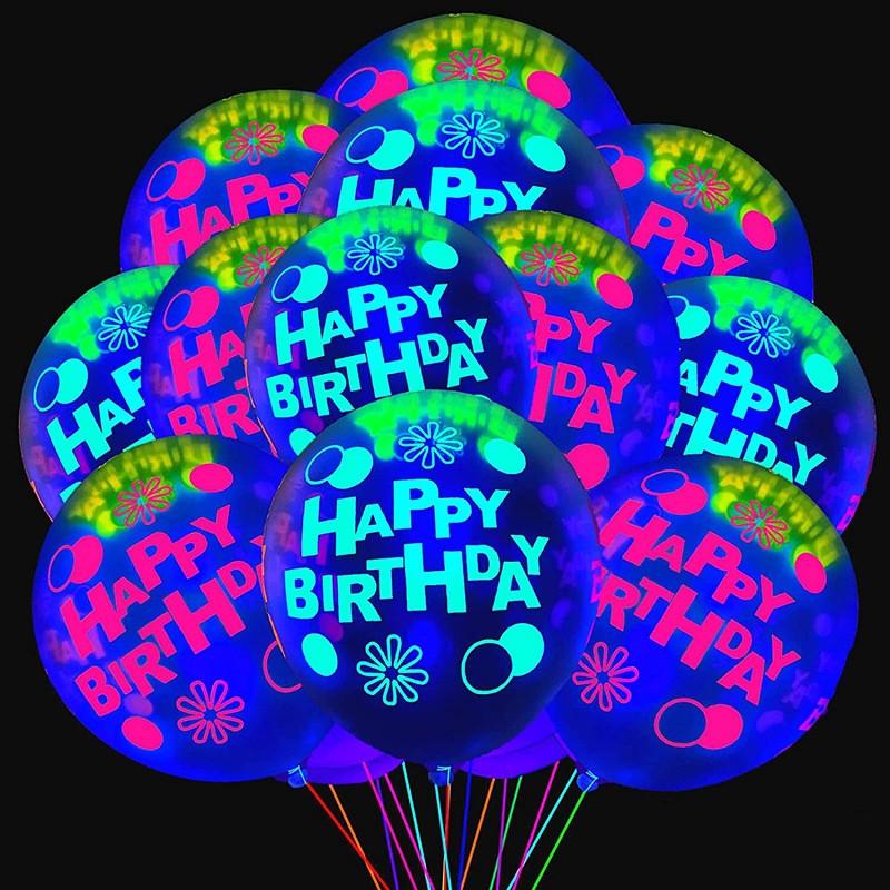 10 ks 12palcových fluorescenčních balónků Neonové svítící latexové balónky Svatba Narozeninová oslava Dekorace Svítící balónek Baby Shower Dětské dárky