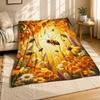 Bees Honeycomb Wildflowers Coral Fleece Blanket Garden Decor