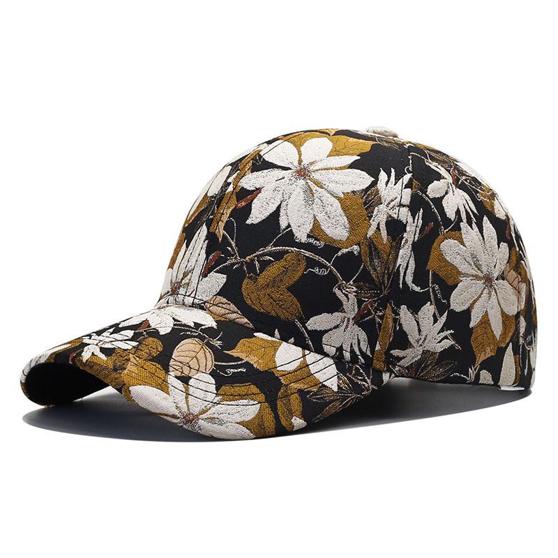Casual Fashion Floral Cloth Baseball Cap Women's Spring and Autumn Versatile Foreign Style Sunshade Cap Hat