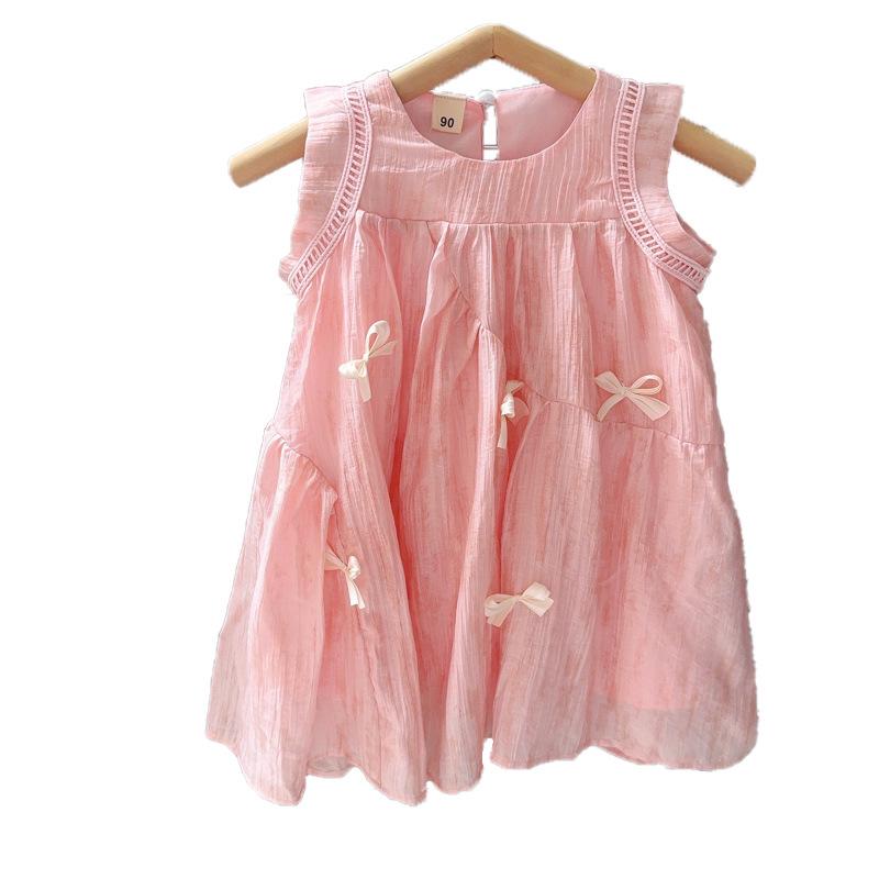 Girls' Summer Bowknot Princess Dress - Korean Sweet Style