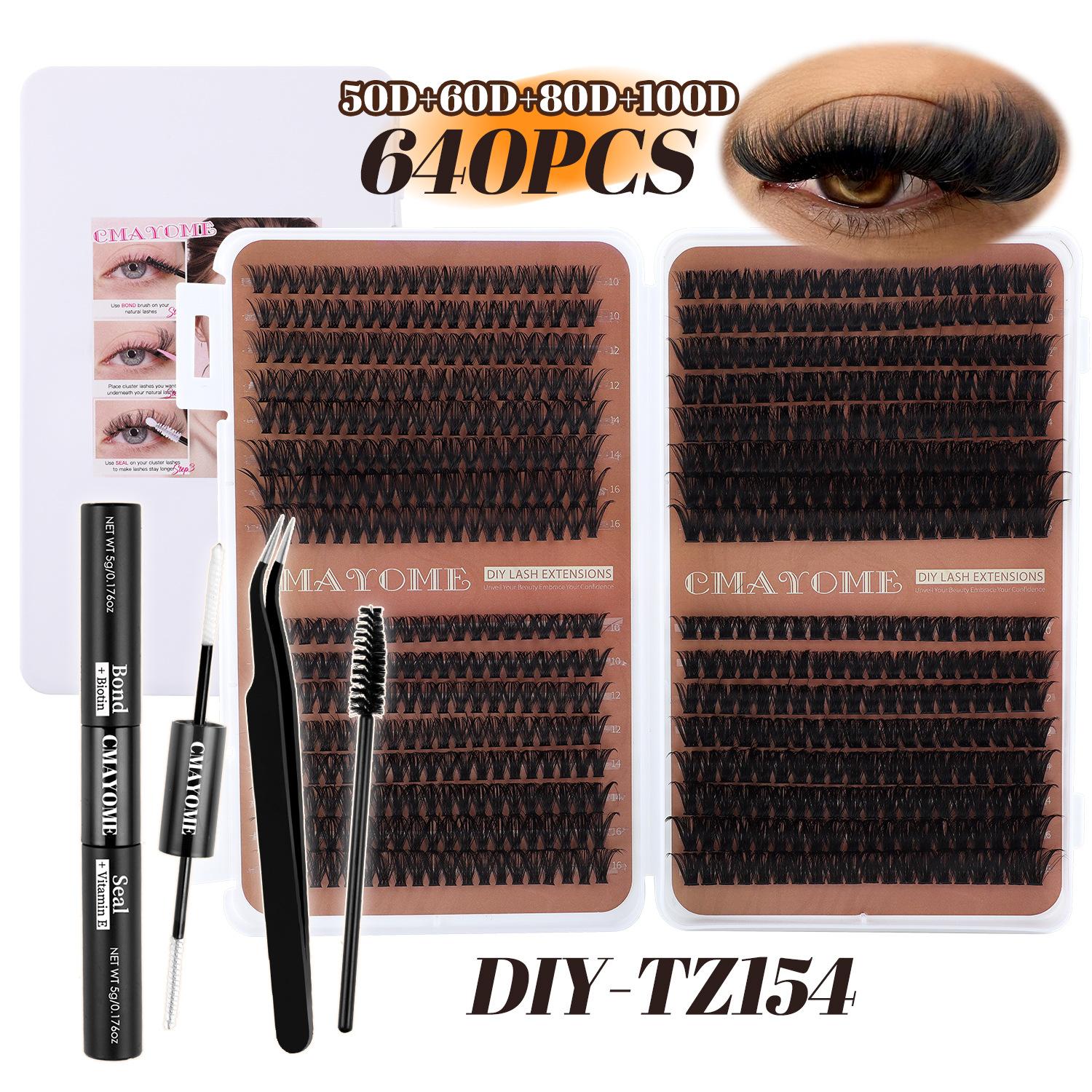 

640 Пучків DIY Багаторазові Вії Книга Південно-Східна Азія Натуральні Густі D Сегментований Набір Накладних Вій