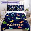 3pcs Custom Name Dinosaur Bedding Set Duvet Cover Closure Includes 1 Duvet Cover & 2 Pillowcases, Soft and Comfortable for All Seasons.