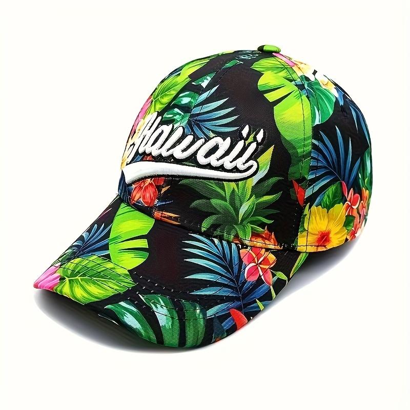 

Tropical Hawaii Floral Trucker Hat Summer Casual Baseball Cap Adjustable Breathable Dad Hat Unisex Beach Snapback Caps чорний