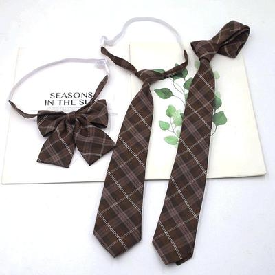 Spot JK Free TR Camel Light Gray Plaid Floral College Tie