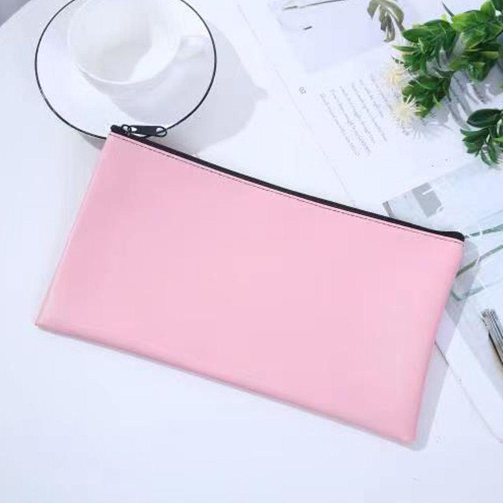Small Compact Pu Bill Bag PU Leather Money Pouch Travel Cash Deposit Bag  Office Products