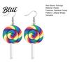 Colorful Festive Earrings 1 Pair Women Hook Rainbow Lollipop Design