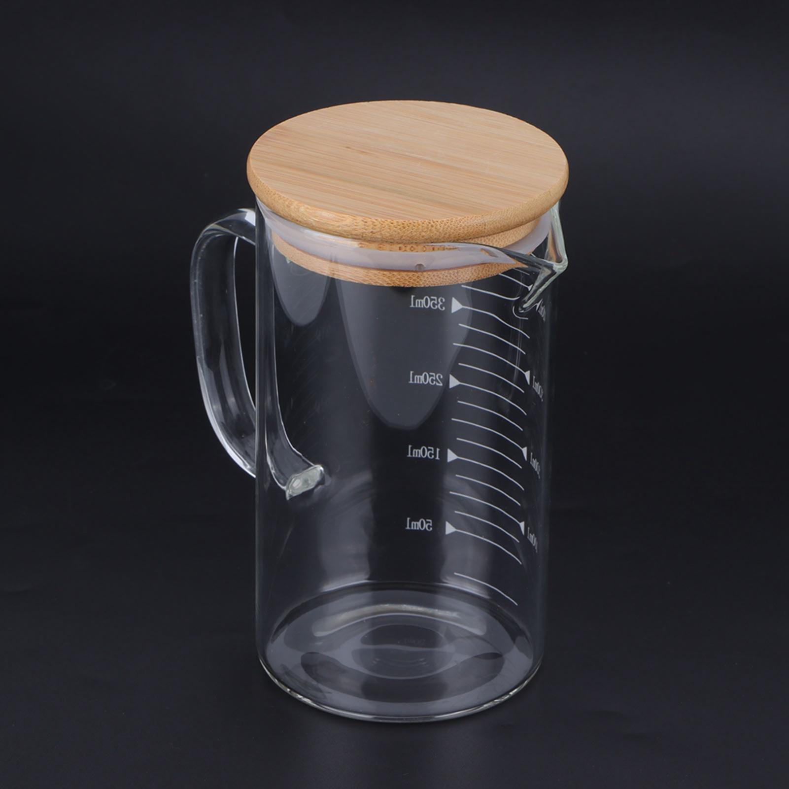 Tasse à mesurer en verre borosilicate avec couvercle, résistante à la chaleur, pour hôtel, restaurant, maison(500ml )
