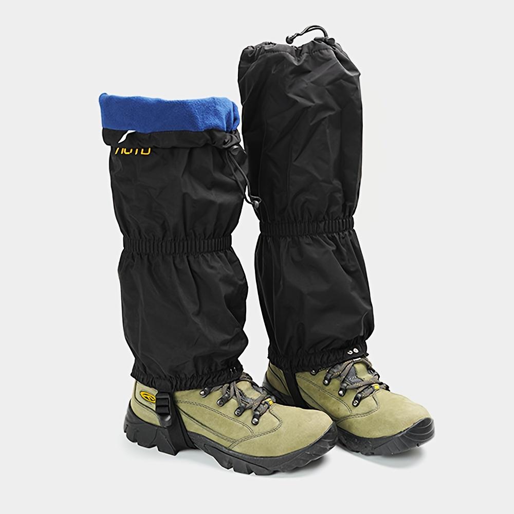 Schwarze Outdoor Winter Warme Thermische Gamaschen mit Reflektierenden Streifen - Winddichte Wander-Campinghose für Kaltes Wetter, Verstellbarer Kordelzug