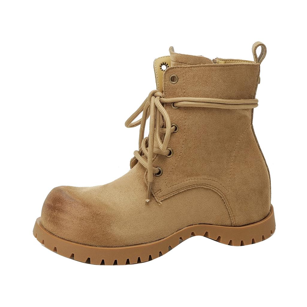 Big head Maillard muffin platform short boots women's 2026 new spring comfortable soft sole single boots British Martin boots