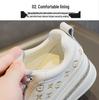 2025 Women's Genuine Leather Rhinestone Espadrilles: Versatile, Casual Spring/Autumn Sneakers