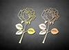 1Pc Luxury Metal Rose Flower Bookmarks & Greeting Cards Chancery School Office Accessories Tab for Books