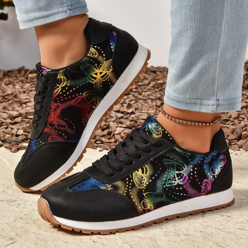Women's Large Size Spring New Retro Old Flower Round Toe Comfortable Flat Shoes