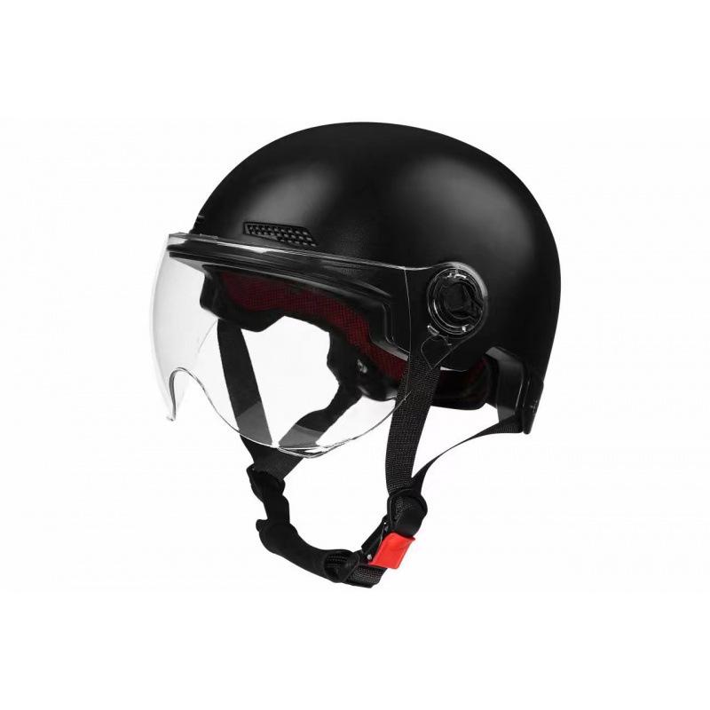 

Men s Four Seasons Universal Electric Motorcycle Half Helmet: Certified Safety 3C Helmet Clear Long Visor, Clear View