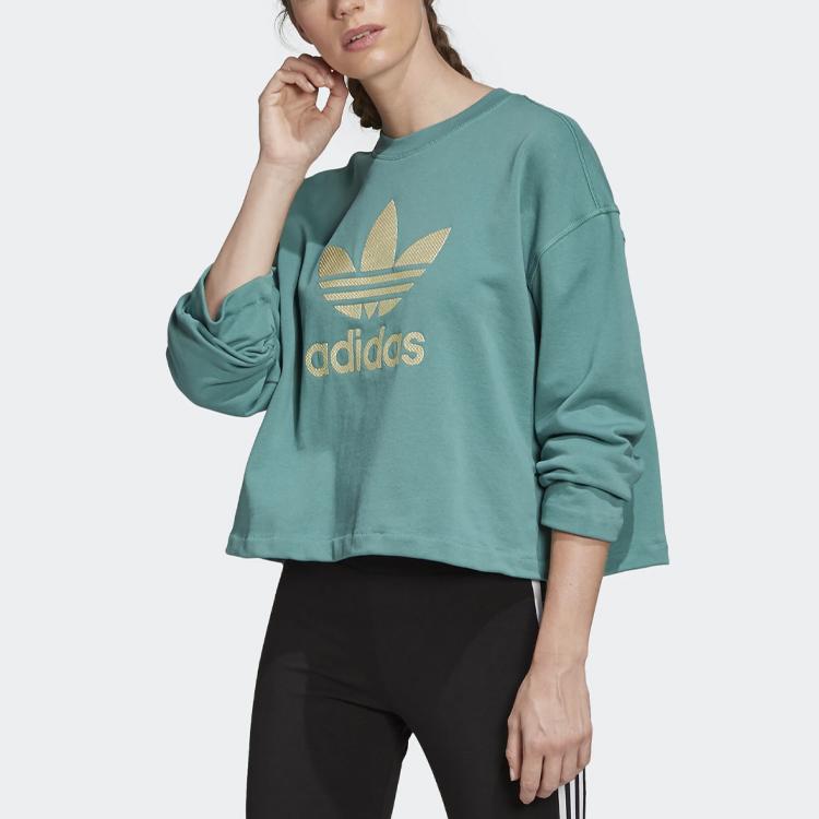 adidas Originals Premium Crew Sweatshirts Women's Green Crew Neck Moderate Regular FM2626