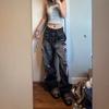 VIONA New Fashionable Perforated Printed Jeans Street Hip-hop Style Straight Leg Jeans