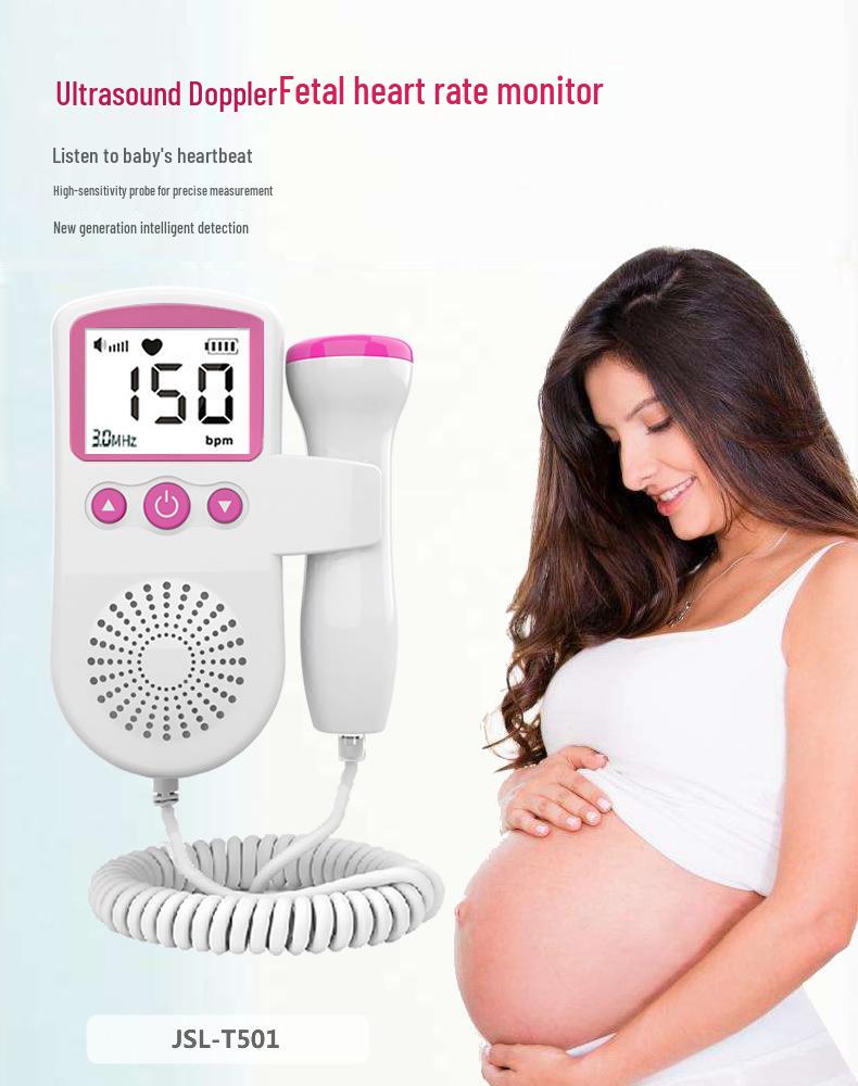 Fetal Heart Rate and Movement Monitor Doppler - Pregnancy Heartbeat Detector