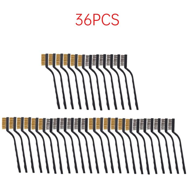 36pcs Wire Brushes Cleaning Brushes Small Tool For Mechanical Derusting Remove Paint Wire For Cleaning Steel Paint Stains
