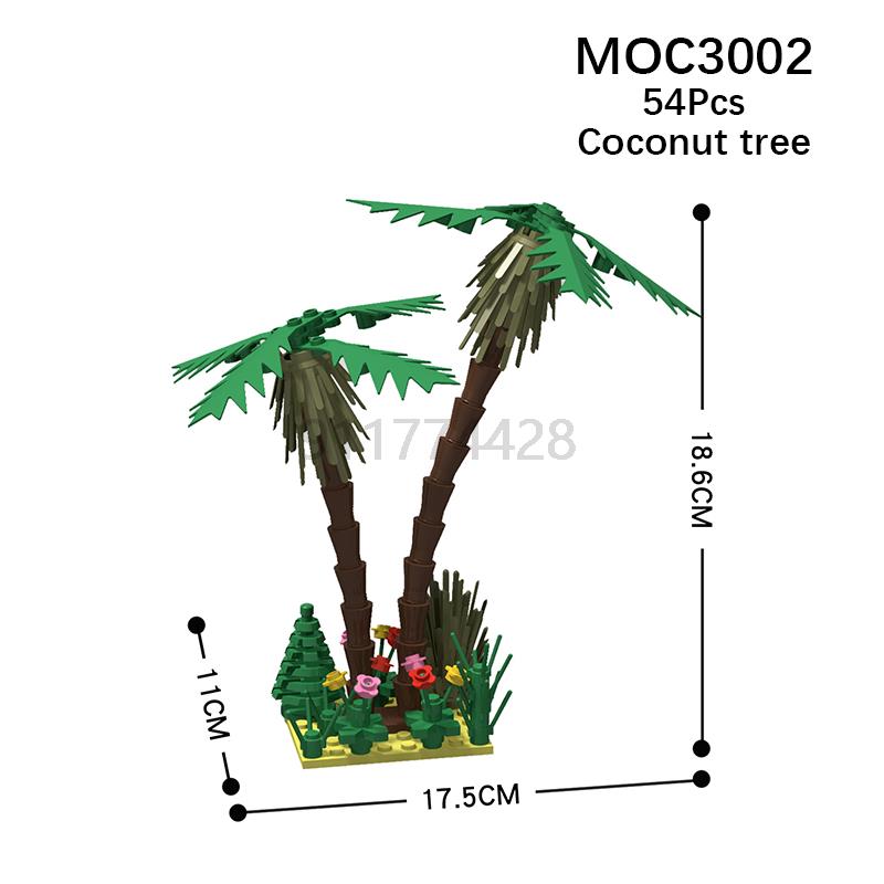 MOOXI Stadtfarm MOC Teile Figuren Bausteine Set Pflanze Baum Blatt Blume Gras Garten Modell Freunde Steine Spielzeug für Kinder