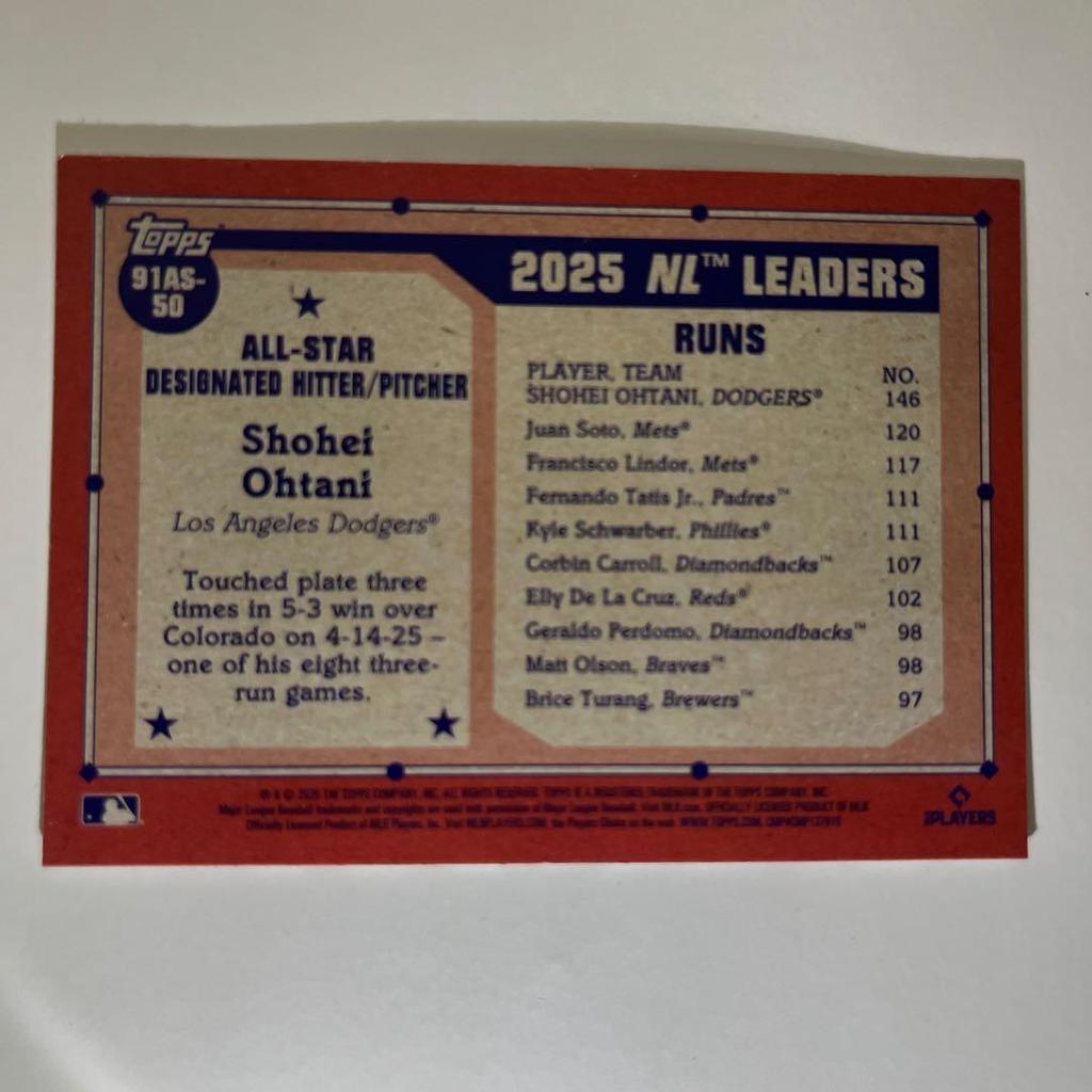 Used Topps Shohei Ohtani MLB All-Star Trading Card