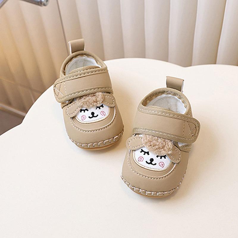 New Arrival Baby Soft-Soled Fleece-Lined Boots Cartoon First Walkers for 0-1 Year Old, Unisex Infant Shoes Kids Shoes