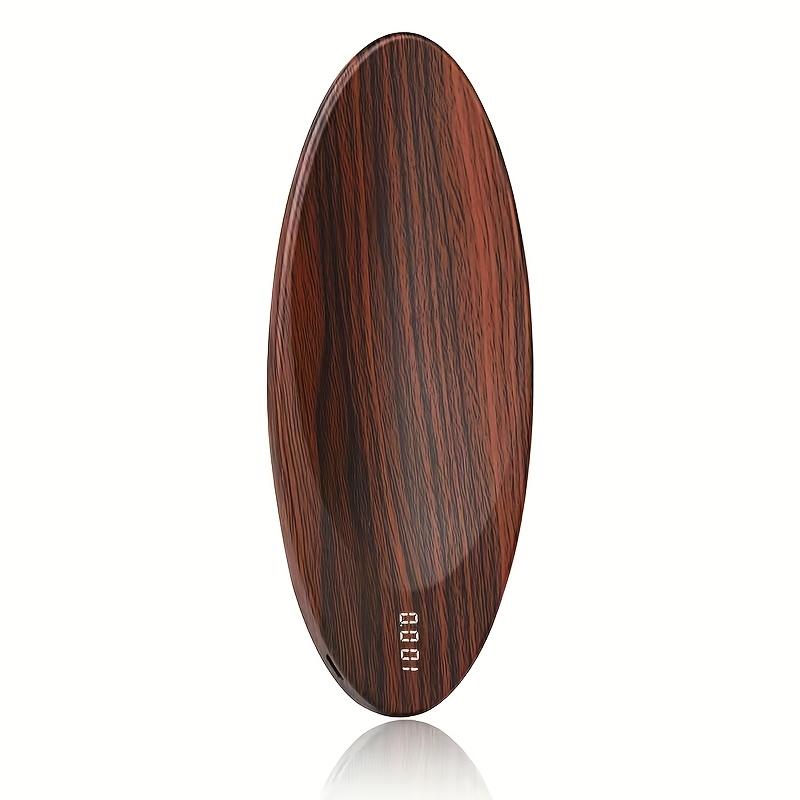 Compact High Precision Kitchen Scale USB Rechargeable, Wooden Textured Oval Design, Ideal for Cooking Baking Digital Food Prep Weighing In Grams