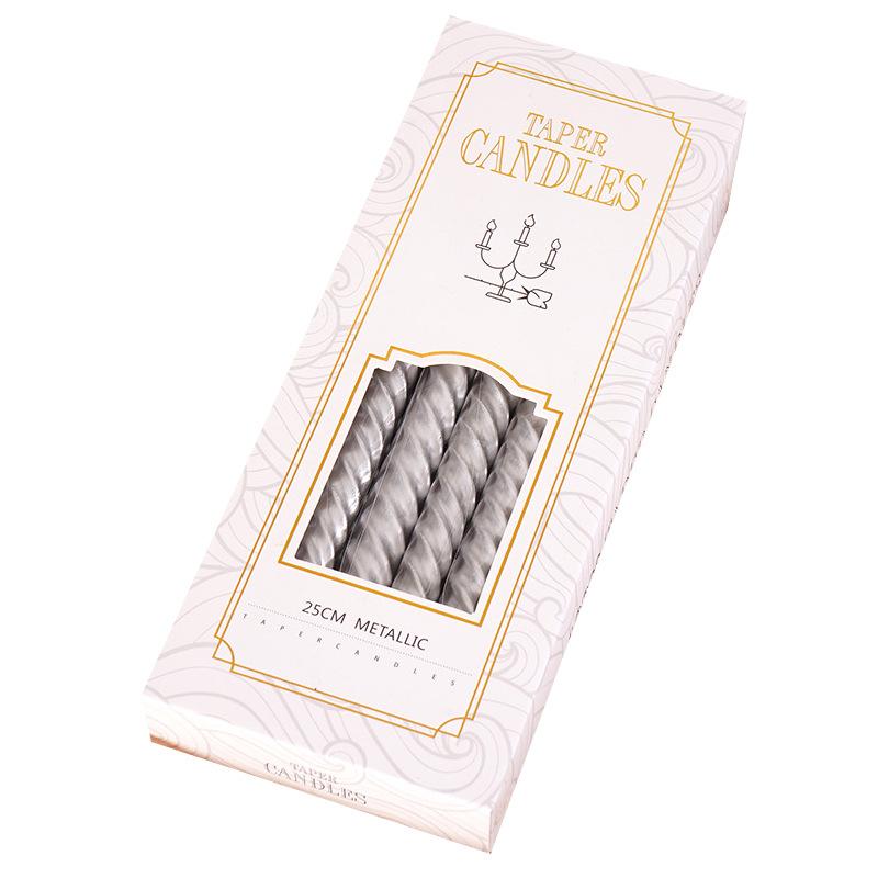 Candlestick Long Candle Romantic Spiral Birthday Western Food Candlelight Dinner Thread Home Wedding Gold Silver Red European Candle