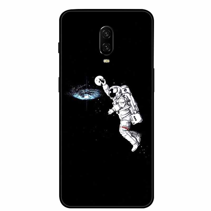 Para Capa One Plus 6 / 6T Animais Pintados Preto TPU Silicone Macio Amortecedor para Oneplus 6T 6 T Capas à Prova de Choque Lobo Legal Bolsa Coque
