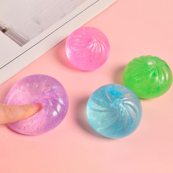 Bun Squeeze Toy Slow-Rising TPR Fidget for Stress Relief Cute Food-Themed Decompression Gadget for Kids Adults Portable Novelty Gift for Anxiety