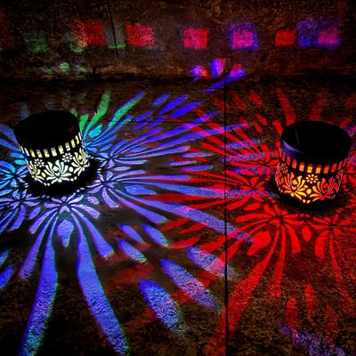 Solar Flower Wall Garden Light Metal Sconce Lights Color Changing Outdoor Waterproof