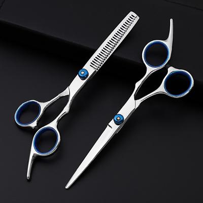 Professional Hairdressing Scissors Set   Stainless Steel Barber Shears with Cutting & Thinning Scissors Adjustable Screw Comfortable Finger Rings