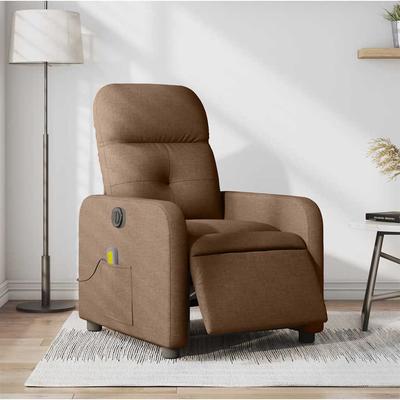 Vidaxl Foldable Massage Armchair, Electric, Brown, Fabric
