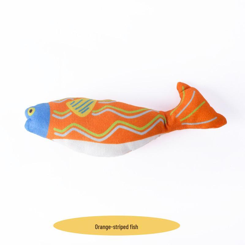 Catnip Seafood Fish Cat Teaser Toy - Boredom & Teething Relief, Bite-Resistant for Kittens & Cats.