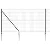 VidaXL Clôture Euro avec 7 poteaux à pointe 1.4x10 m Acier galvanisé Gris 3350706