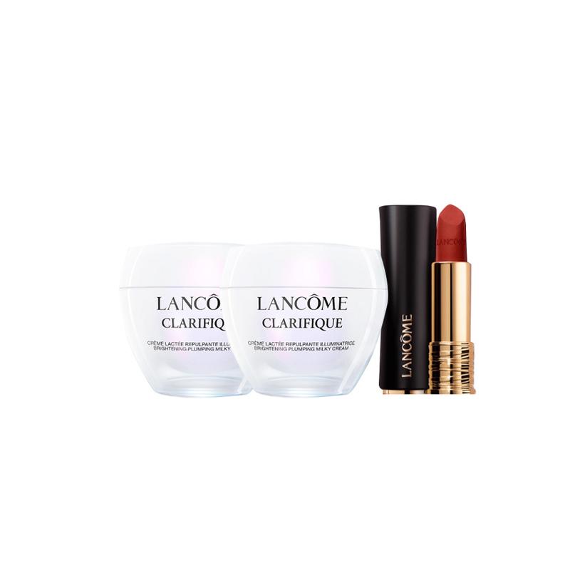 Lancôme Face Cream Moisturizing Lip Balm Skin Care Set Moisturizing and Hydrating 50ml+50ml+3.4g чёрный